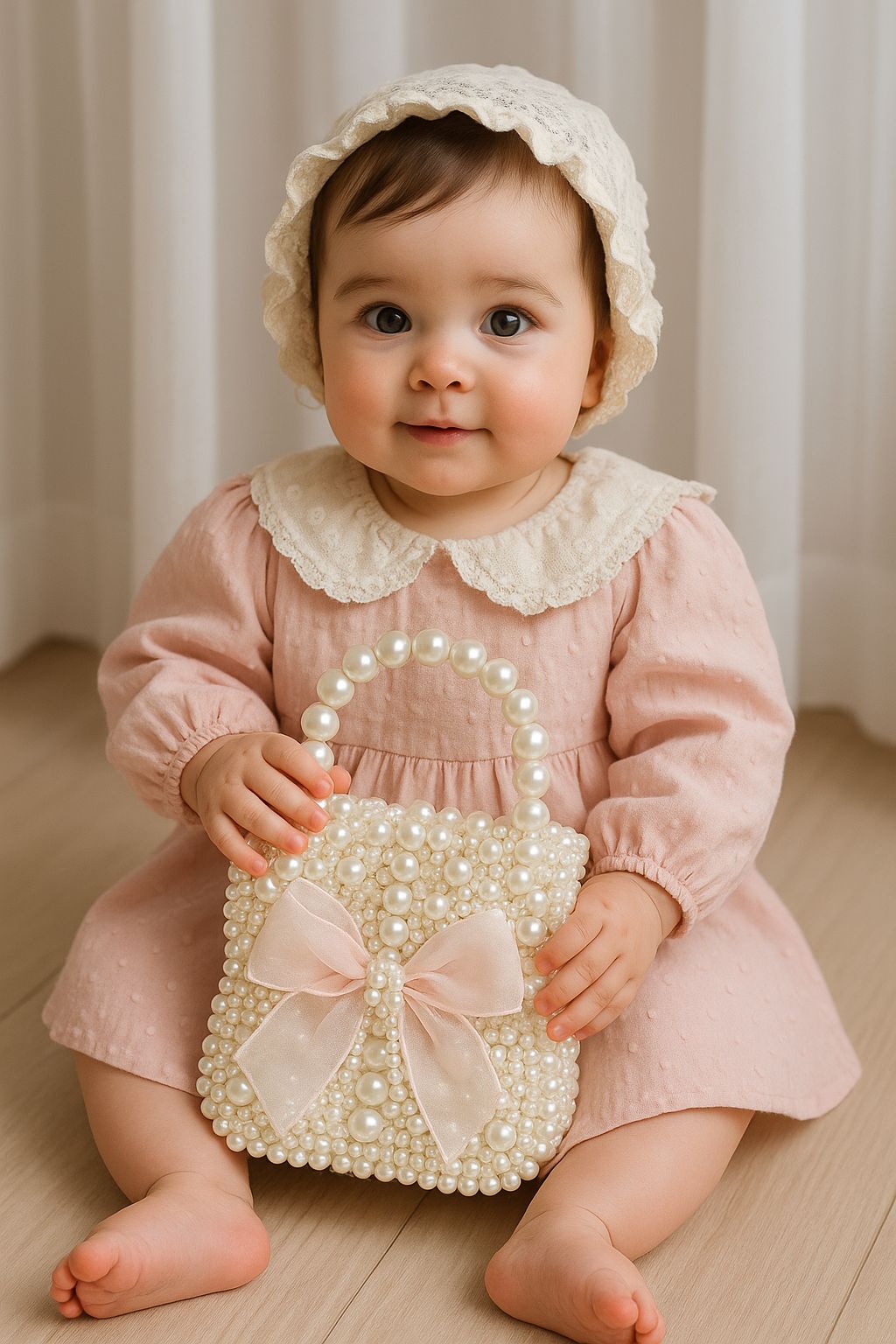 New Pearl Bow Little Fragrance Mini Girls Princess Pearl Handheld Crossbody Accessories Bags Wholesale