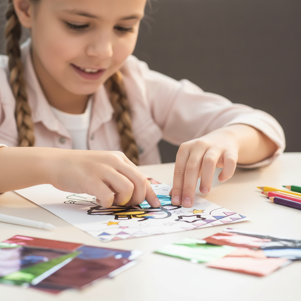 DIY Magic Foil Art & Coloring Craft Kit for Kids