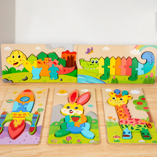 Montessori-style peg puzzles (bundle - pack of 4 mixed)